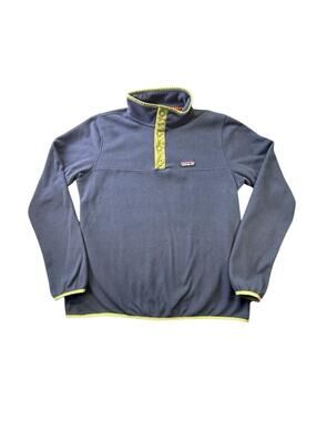 Patagonia Jacket Womens large Blue Green Micro D Snap-T Pullover Fleece